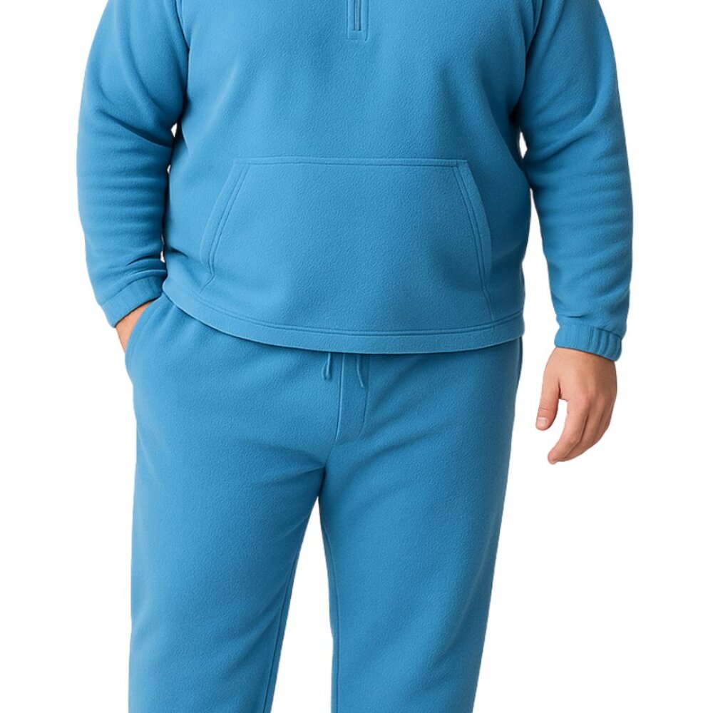 Xersion Big & Tall Fleece Set Williamsburg Blue 2XL Pullover + Sweatpants Set